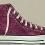 Purple HIgh Top Chucks  Outside view of a right purple tie dye high top.