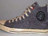 The Ramones High Top Chucks  Outside view of a left Ramone's high top with hemp laces.