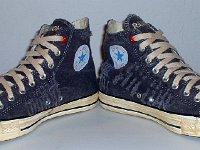 The Ramones High Top Chucks  Angled front view of Ramone's high tops with hemp laces.