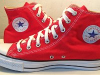 2017 Core Red High Top Chucks  Inside patch views of 2017 red  high tops.