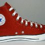 Red High Top Chucks  nside patch view of a left picante red high top.