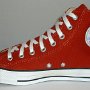 Red High Top Chucks  Inside patch view of a right picante red high top.