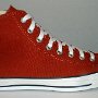 Red High Top Chucks  Outside view of a right picante red high top.