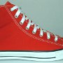 Red High Top Chucks  Outside view of a right made in USA red high top.