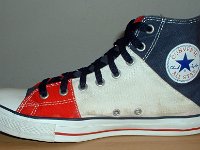 Red White and Blue TriColor High Tops  Right inside patch view