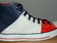 Red White and Blue TriColor High Tops  Right outside view