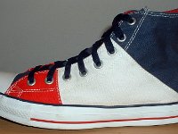 Red White and Blue TriColor High Tops  Left outside view