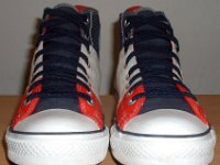 Red White and Blue TriColor High Tops  Front view