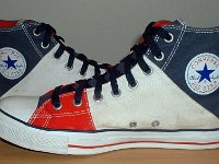 Red White and Blue Tricolor High Tops  Inside patch views.