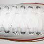 White Retro Shoelaces  Optical white low top chuck with white retro laces.