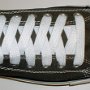 White Retro Shoelaces  Charcoal low top chuck with white retro laces.