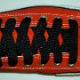 Black Retro Shoelaces  Red low top chuck with black retro laces.