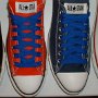 Royal Blue Retro Shoelaces  Core low top chucks with royal blue retro laces.