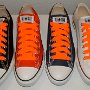 Neon Orange Retro Shoelaces  Core low top chucks with neon orange retro laces.