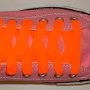 Neon Orange Retro Shoelaces  Pink low top chuck with neon orange retro laces.