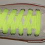 Neon Yellow Retro Shoelaces  Optical white low top chuck with neon yellow retro laces.