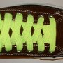 Neon Yellow Retro Shoelaces  Chocolate brown low top chuck with neon yellow retro laces.