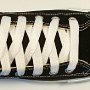 White Retro Shoelaces  Black high top with white retro laces.