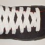 White Retro Shoelaces  Black anarchy high top with white retro laces.