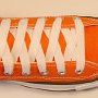 White Retro Shoelaces  Orange high top with white retro laces.