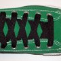 Black Retro Shoelaces  Celtic green high top with black retro laces.