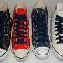 Navy Blue Retro Shoelaces  Core high tops with navy blue retro laces.