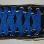 Royal Blue Retro Shoelaces  Black high top with royal blue retro laces.
