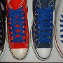 Royal Blue Retro Shoelaces  Core high tops with royal blue retro laces.