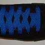 Royal Blue Retro Shoelaces  Anarchy black high top with royal blue retro laces.