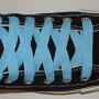 Sky Blue Retro Shoelaces  Black high top with sky blue retro laces.
