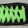 Neon Lime Retro Shoelaces  Black high top with neon lime retro laces.