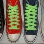 Neon Lime Retro Shoelaces  Core high tops with neon lime retro laces.