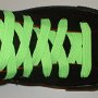 Neon Lime Retro Shoelaces  Anrachy black high top with neon lime retro laces.