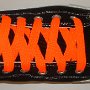 Neon Orange Retro Shoelaces  Black high top with neon oragne retro laces.