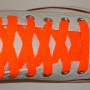 Neon Orange Retro Shoelaces  Optical white high top with neon orange retro laces.