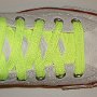 Neon Yellow Retro Shoelaces  Optical white high top with neon yellow retro laces.