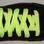 Neon Yellow Retro Shoelaces  Anrachy black high top with neon yellow retro laces.