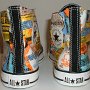 Rock and Roll High Top Chucks  Rear view of coated backstage pass print high tops.