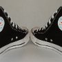 Rock and Roll High Top Chucks  Angled rear view of black Grateful Dead high tops.