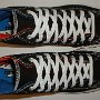 Rock and Roll High Top Chucks  Top view of black Grateful Dead high tops.