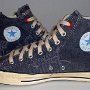 Rock and Roll High Top Chucks  Inside patch views of Ramone's high tops with hemp laces.