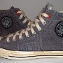 Rock and Roll High Top Chucks  Outside patch views of Ramone's high tops with hemp laces.