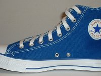 Royal Blue High Top Chucks  Inside patch view of a right royal blue high top.