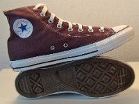 Sassafras Purple High Top Chucks  Inside patch and sole views of sassafras high top chucks.