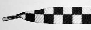 black and white checkered shoelace