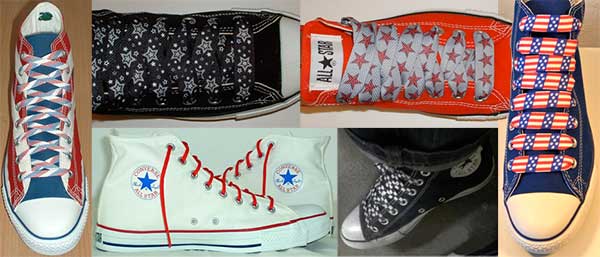 print and special shoelaces on chucks