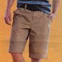 Ads for Shorts  Ad for brown shorts with black low cut chucks.