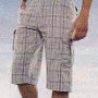 Ads for Shorts  Ad for plaid shorts with gray low cut chucks.