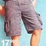 Ads for Shorts  Ad for grey cargo shorts with black low cut chucks.