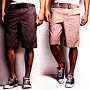 Ads for Shorts  Ad for brown and tan shorts with black low cut chucks.